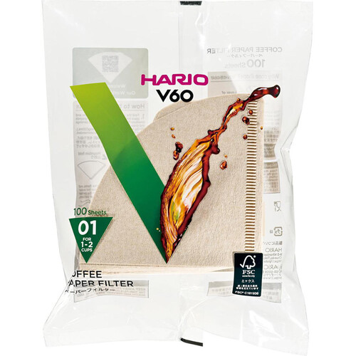 HARIO(ハリオ) V60用ペーパーフィルター01(1−2杯用) 100枚入 VCF01100M