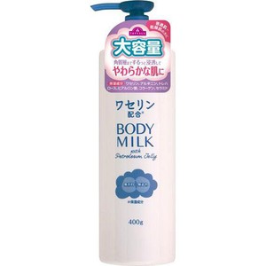 ワセリン配合ボディミルク 大容量 無香料 無着色 400g トップバリュ
