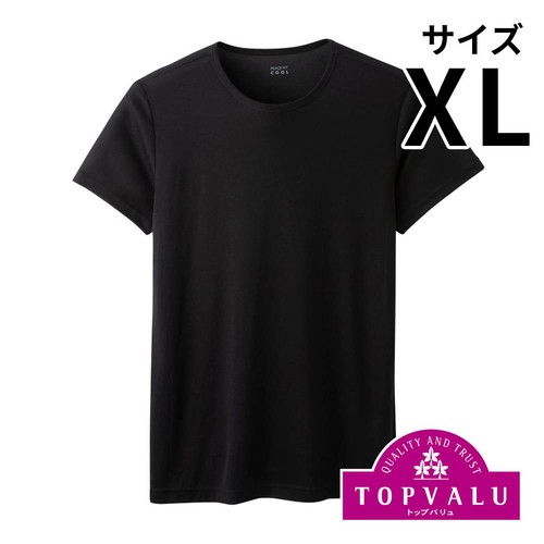 PEACE FIT (ピースフィット) COOL 半袖クルーネックシャツ 紳士 クロ XL トップバリュ