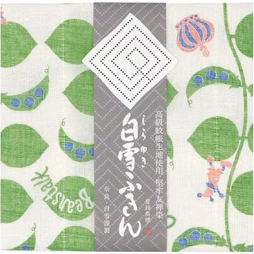 白雪 友禅ふきん ジャックと豆の木 グリーン 1枚