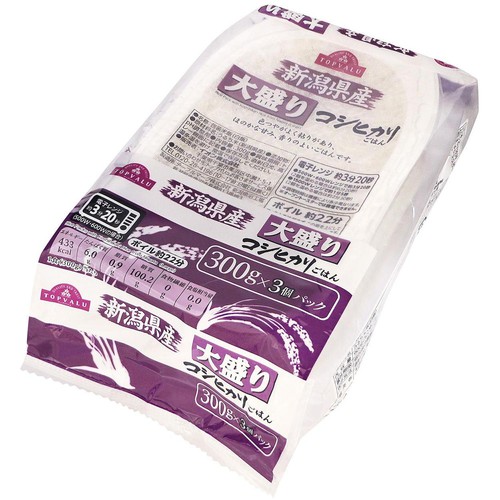 大盛りごはん 新潟県産コシヒカリ3個パック 300g x 3 トップバリュ
