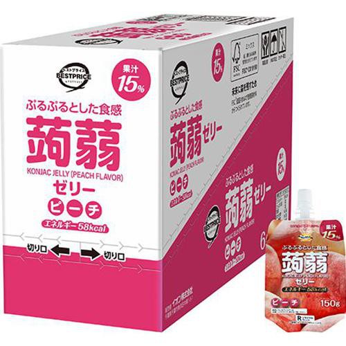 蒟蒻ゼリー ピーチ味(ドリンクゼリータイプ)＜ボール＞ 150g x 6袋 トップバリュベストプライス