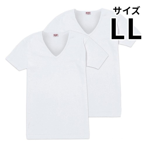 B.V.D. GOLD 半袖Vネックシャツ 2枚組 LL ホワイト