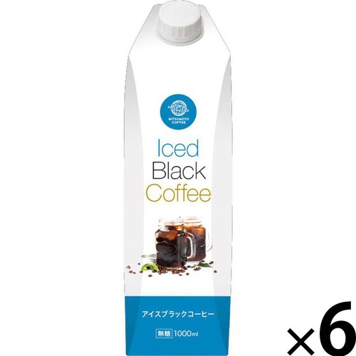 三本珈琲 アイスブラックコーヒー 1ケース 1000ml x 6本
