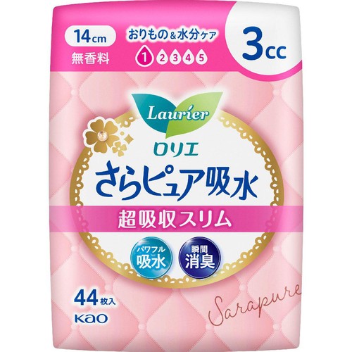 花王 ロリエ さらピュア吸水超吸収スリム 3cc 無香料 14cm 44枚