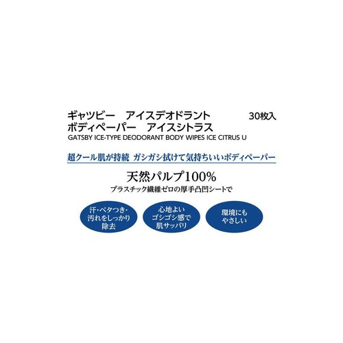 ギャツビー アイスデオドラントボディペーパーアイスシトラス 徳用(医薬部外品) 30枚