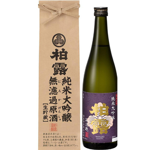 柏露 純米大吟醸 無濾過生貯蔵原酒 720ml