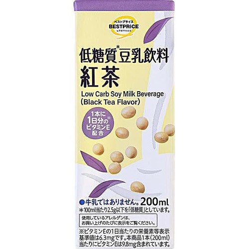 低糖質 豆乳飲料紅茶 200ml トップバリュベストプライス