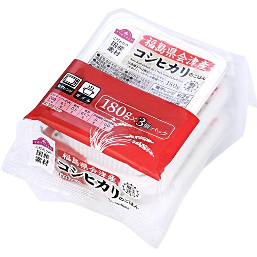 ごはん 会津産コシヒカリ3個パック 180g x 3個 トップバリュ Green