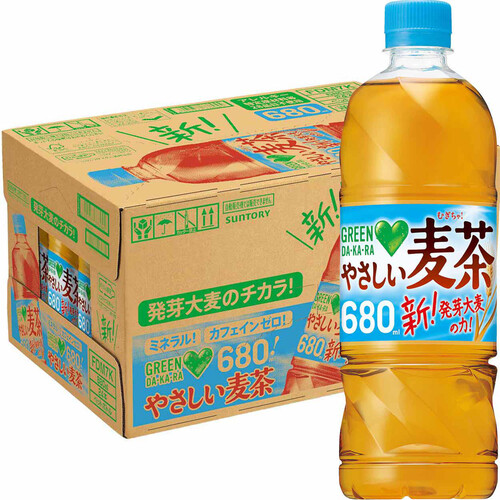 サントリー GREEN DA・KA・RA やさしい麦茶 1ケース 680ml x 24本