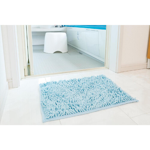 山崎産業 バスマット ソフワ 36 x 50cm ブルー Green Beans | グリーン