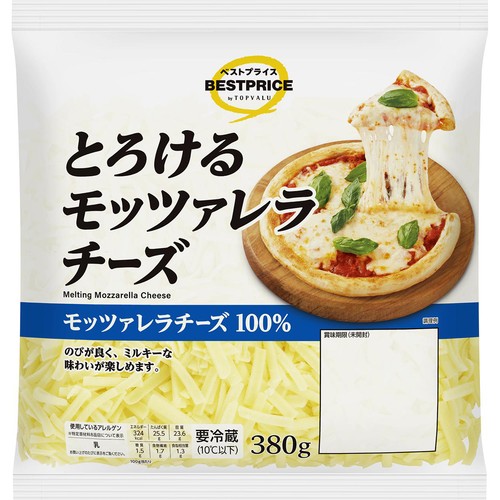 とろけるモッツァレラチーズ 380g トップバリュベストプライス
