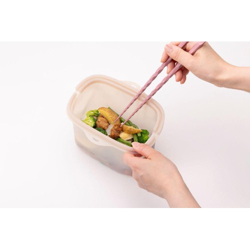 貝印 しっかり口が開くマルチシリコーンバッグ 1000ml ベージュグレー