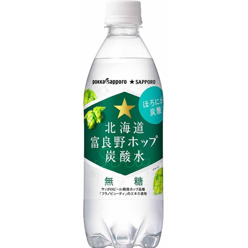 ポッカサッポロ 北海道富良野ホップ炭酸水 1ケース 500ml x 24本
