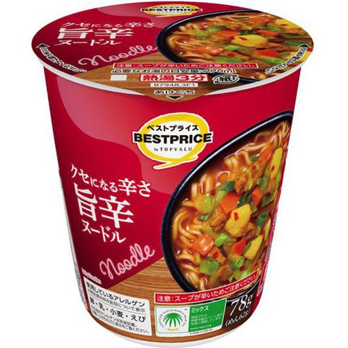 クセになる辛さ旨辛ヌードル 78g トップバリュベストプライス