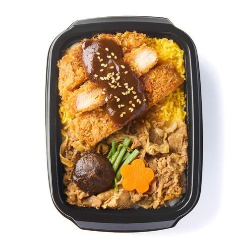 【冷凍】駅弁屋祭 日本ばし大増 江戸甘味噌カツ牛すき弁当 1人前