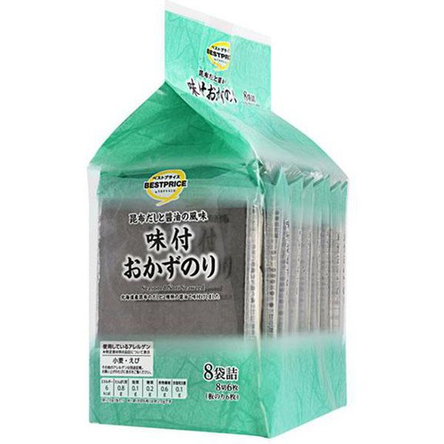 味付けおかずのり 8袋入(8切6枚） トップバリュベストプライス