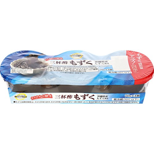 三杯酢もずく 70g x 3個 トップバリュベストプライス