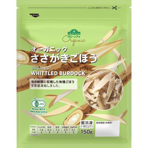 オーガニックささがきごぼう 150g トップバリュ グリーンアイ