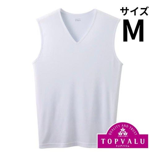 PEACE FIT(ピースフィット) COOL スリーブレスVネックシャツ 紳士 シロ M トップバリュ