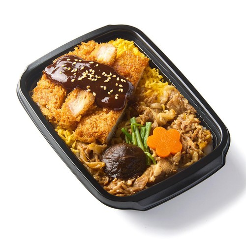 【冷凍】駅弁屋祭 日本ばし大増 江戸甘味噌カツ牛すき弁当 1人前