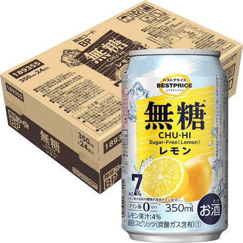 無糖レモン 1ケース 350ml x 24本 トップバリュベストプライス