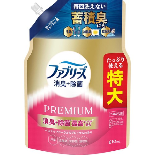 P&G ファブリーズ 消臭+除菌プレミアム パステルフローラル&ブロッサムの香り 消臭スプレー つめかえ用 610mL