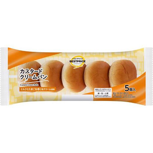 カスタードクリームパン 5個 トップバリュベストプライス Green Beans