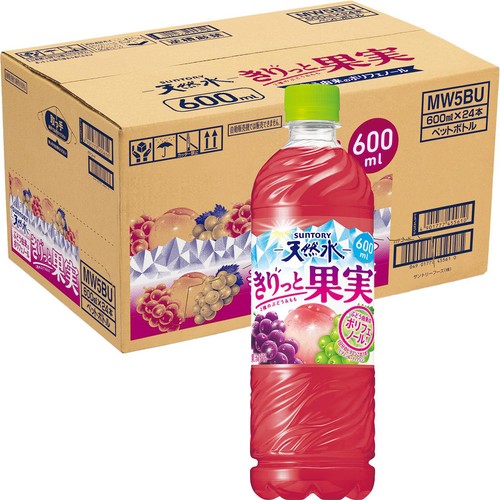 サントリー 天然水 きりっと果実 2種のぶどう&もも 1ケース 600ml x 24本