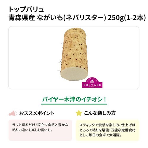 トップバリュ 青森県産 ながいも(ネバリスター) 250g(1-2本)