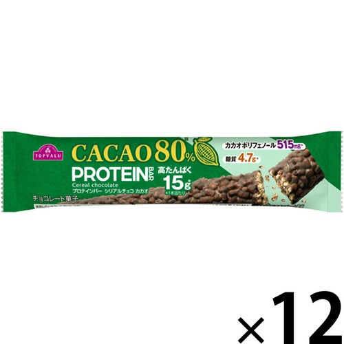 プロテインバー シリアルチョコ カカオ80% 12本パック 35g x 12本 トップバリュ