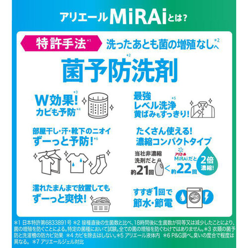 P&G アリエール 洗濯洗剤 MiRAi 漂白剤級の洗浄プラス つめかえ 920g