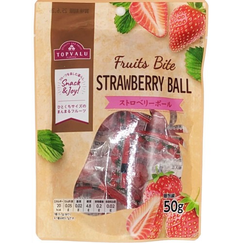 Snack&Joy Fruits Bite ストロベリーボール 50g トップバリュ Green