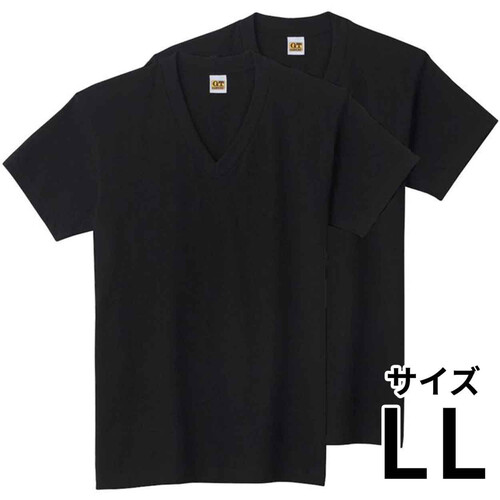 グンゼ 紳士 G.T.HAWKINS 2枚組VネックTシャツ LL ブラック