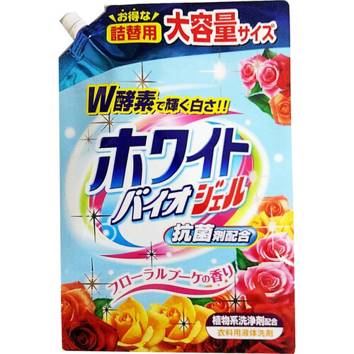 日本合成洗剤 ホワイトバイオジェル 詰替用 大容量 フローラルブーケの ...
