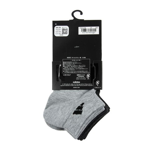 アディダス adidas DEO 消臭 スニーカー丈 3足組 23-25cm