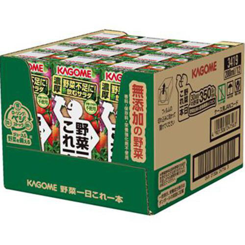 カゴメ 野菜一日これ一本 1ケース 200ml x 12本 Green Beans