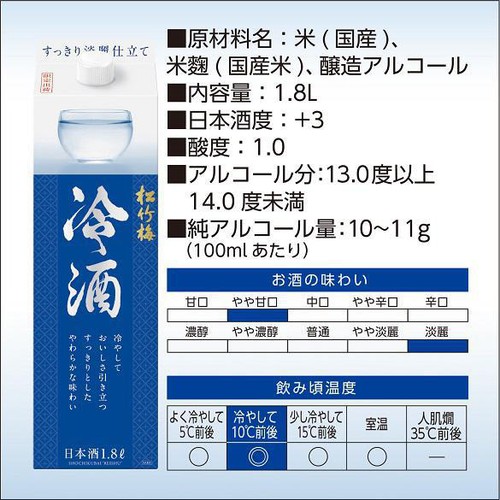 【京都府】 松竹梅 冷酒パック 1.8L