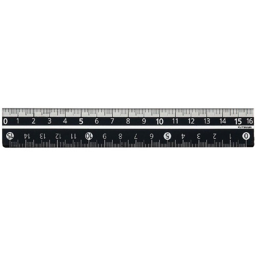 クツワ カラー定規 ブラック 16cm