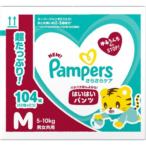 P&G パンパース さらさらケア パンツ M(5～10kg) はいはい クラブパック 104枚