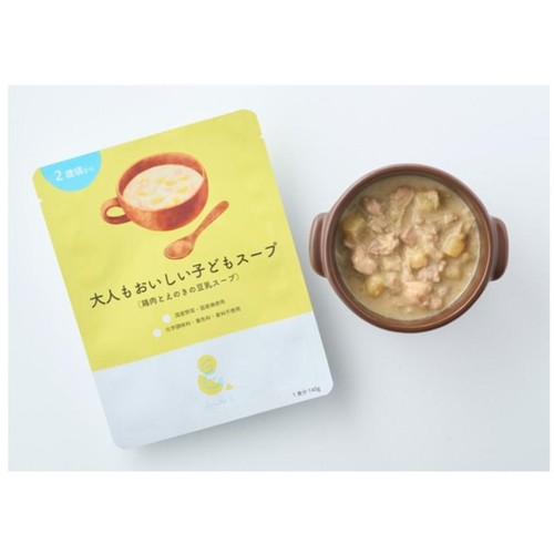 Smile& 大人もおいしい子どもスープ 鶏肉とえのきの豆乳スープ 2歳頃から 1食分(140g)