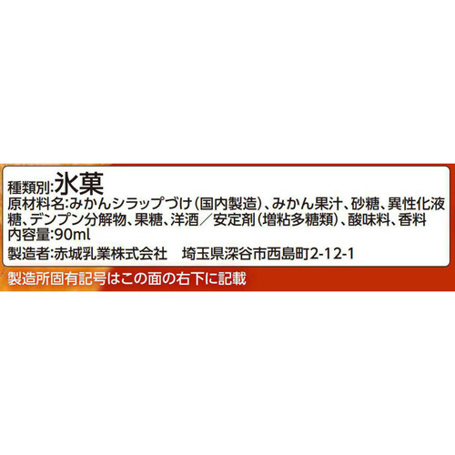 赤城乳業 ガツン、と濃いみかん 90ml