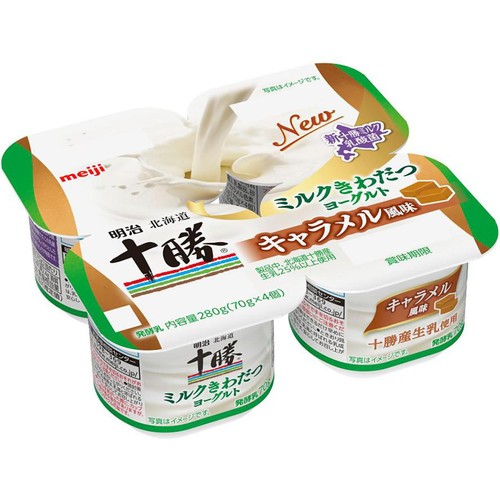 明治 北海道十勝 ミルクきわだつヨーグルト キャラメル風味 70g x 4個