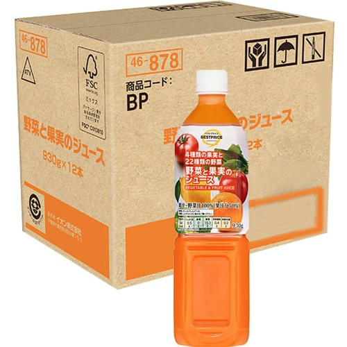 4種類の果実と22種類の野菜野菜と果実のジュース 1ケース 930g x