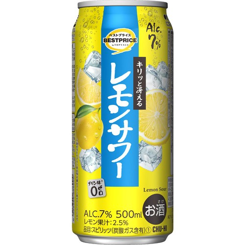レモンサワー 1ケース 500ml x 24本 トップバリュベストプライス