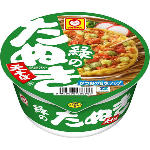 食品サンプル　マルちゃん　緑のたぬき マルちゃん 緑のたぬき 天そば 101g Green Beans | グリーンビーンズ