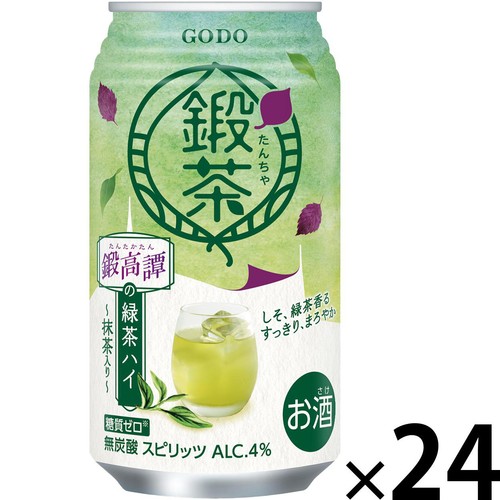 4%】 合同酒精 鍛茶 鍛高譚の緑茶ハイ 1ケース 340ml x 24本 Green