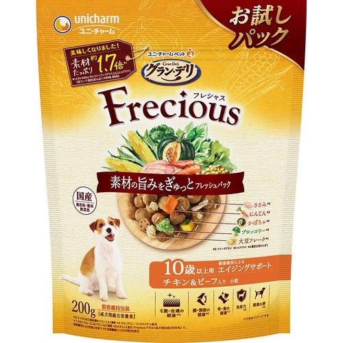 【ペット用】 ユニ・チャーム 国産グラン・デリ フレシャス 10歳以上用 チキン&ビーフ入り 小粒 200g