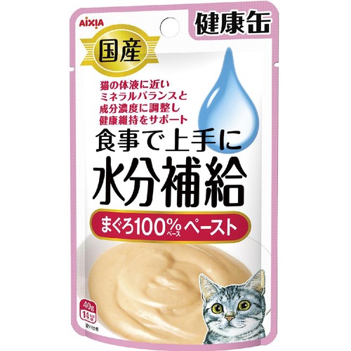 【ペット用】 アイシア 国産健康缶パウチ 食事で上手に水分補給 まぐろペースト 40g
