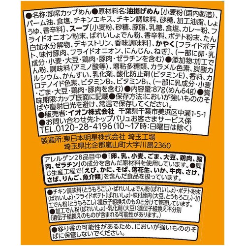 スパイシーカレーヌードル 87g トップバリュベストプライス
